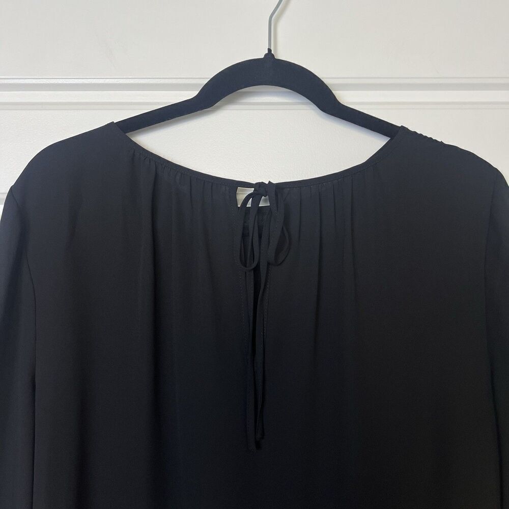 J. Crew Long Sleeve Sheer Black Blouse Size 6 - Picture 4 of 4